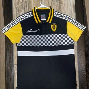 Bleecker & Mercer Mens Polo Prancer Pony Millionaire Shirt Print Men’s Sz Large